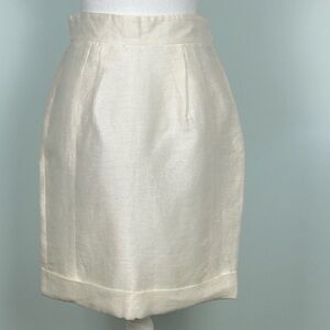 Tracy Reese Linen-Blend Skirt in Eggshell